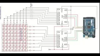 Efficient Method to Control 8*8 LED Matrix using Shift Register IC 74595 and Arduino Mega