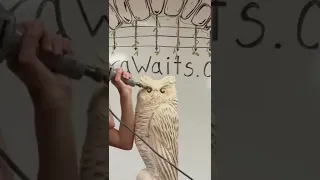 3’ Horned Owl Chainsaw Carving by Kyra Waits #chainsawcarver #woodcarver #artist