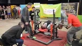 Raw bench press 190 kg / 420 lbs, Dmytro Lytvynenko, BW 100 kg / 220 lbs, Ukrainian Champ UPA 2014