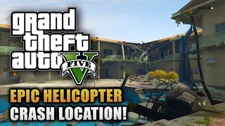 GTA 5 Forgotten Locations - EPIC Blown Up Apartment Building + Police Helicopter Crash Site!