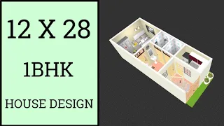 12x28 Small House Design ll 350 Sqft Ghar Ka Naksha ll 12x28 House Plan ll 12x28 House Design 3D