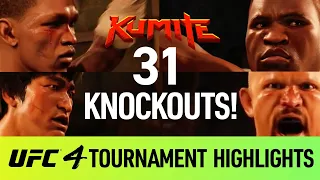 EA Sports UFC 4 knockouts - Kumite Arena Tournament highlights - (CPU vs CPU)
