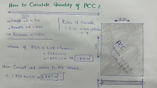 How To Calculate Quantity of Cement Sand and Aggregate in PCC?