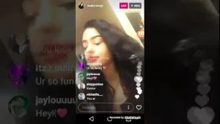 Malu Trevejo on Instagram live singing.