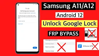 Samsung A11/A12 Frp Bypass Android 12 | A11 frp unlock without data restore | a11 unlock google lock
