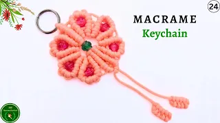 DIY Macrame Flower Keychain | 마크라메 꽃 키링 | llaveros en macrame