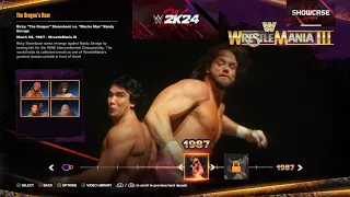 WWE 2K24: Showcase - WRESTLEMANIA III | 1987 First Match | Ricky  Steamboat vs. Randy Savage