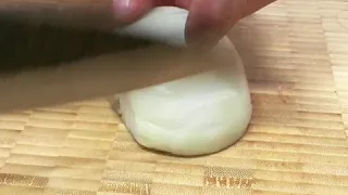 Yoshikane sld 21 cm gyuto:onion cutting test