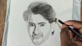 How to draw realistic face Biginners।। Mahesh Babu