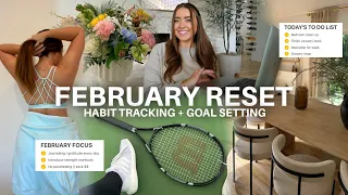 FEBRUARY RESET 💌  2024 goal check-in, habit tracking, meal planning, & house cleaning | morgan yates