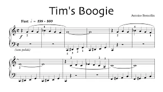 Tim's  Boogie - Antoine Bernollin - Piano Solo - with score. Sheet music. Partition