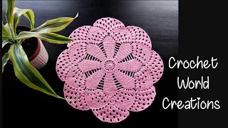 Crochet Doily, Unique Crochet Pattern , Step by Step Instructions #thalposh #crochetworldcreations