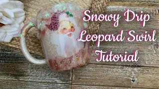 Snowy Drip Pink Leopard Swirl Travel Tumbler Tutorial