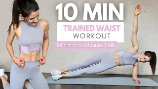 10 MIN SCHLANKE TAILLE WORKOUT | Seitliche Bauchmuskeln trainieren & definieren | Tina Halder