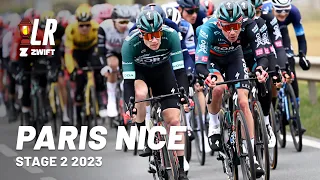 Peloton On High Alert | Paris-Nice 2023 Stage 2 | Lanterne Rouge x Zwift