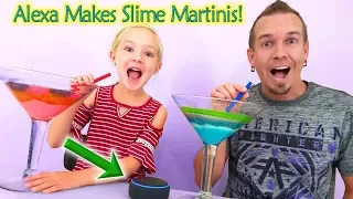 Alexa Picks My Slime Ingredients Challenge!! Slime Martini Smoothie!