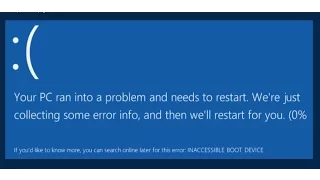 How to FIX : Your PC Ran Into a Problem and Needs to Restart | INACCESSIBLE_BOOT_DEVICE