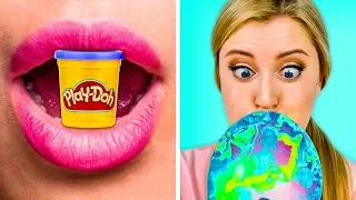 DIVERTIDAS BROMAS DE COMIDA DIY || Comida falsa vs. comida gomosa por 123 GO! GOLD