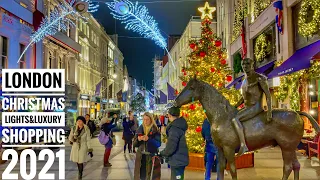 2021 Christmas Lights London | New Bond Street Luxury Christmas Shopping - London Night Walk[4K HDR]