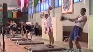 Russia 2002 +90kg Snatch HMS Salahiev vs Denisov/Ч-т России 2002 рывок в.к. +90 кг Салахиев-Денисов