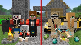 1$ FAKİR AİLE VS 1000$ ZENGİN AİLE - Minecraft