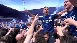 Ipswich Town Premier League Promotion PITCH INVASION 🚜🤍🚜💙🚜 4th May 2024