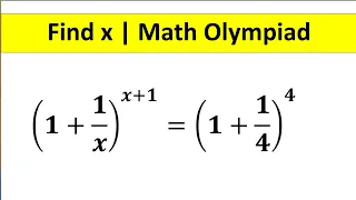 A Nice Math Olympiad Problem || Find the Value of X || How to Solve @TheMathScholar23