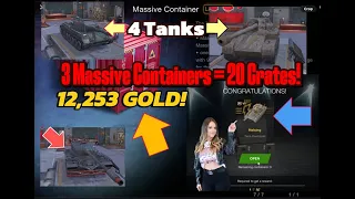 wot blitz Opening 3 Massive Containers = 20 Crate Opening in 4K