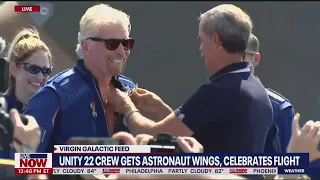 Richard Branson receives astronaut wings after Virgin Galactic flight | LiveNOW from FOX