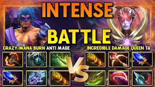 INTENSE CARRY BATTLE | CRAZY MANA BURN ANTI MAGE VS. INCREDIBLE DAMAGE TEMPLAR ASSASSIN 7.36 DotA 2