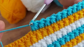 Easy Crochet Baby Blanket Pattern for Beginners Knitting - Tığ işi bebek battaniyesi örgü modeli..