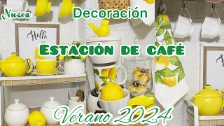 Nueva Decoración estación de café  Verano 2024 Ideas Decoración Coffe Bar / Decoracion verano 2024