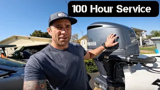 Yamaha outboard oil change and 100 hour service