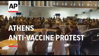 Anti-vaccine protesters, police face off in Athens