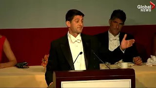 Paul Ryan roasts president Trump