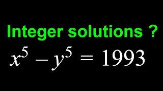A Quintic Diophantine Equation (x^5-y^5=1993)