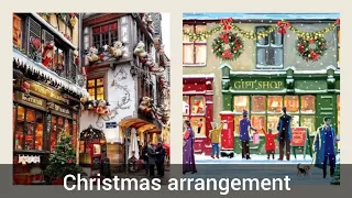 Christmas village/beautiful Christmas shops and houses decoration