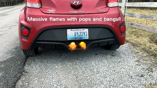 Tuning my friends veloster turbo with pops bangs and flames! Tuned by gtperformance!