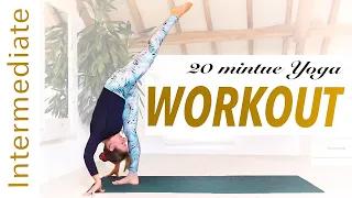 20-minute Yoga Workout & Stretch - Intermediate Minamal Cue Yoga - YogaCandi