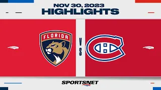 NHL Highlights | Panthers vs. Canadiens - November 30, 2023