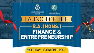 LAUNCH of B.A. (Hons.) FINANCE & ENTREPRENEURSHIP by JSBF