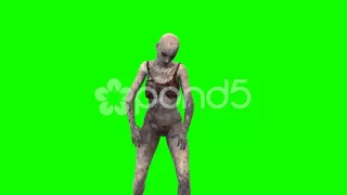 Walking Dead Zombie Girl Walks - Green Screen - 4K