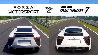 Forza Motorsport vs Gran Turismo 7 - Lexus LFA at Suzuka Circuit - FM8 vs GT7 Comparison