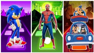 Sonic Prime 🆚 Spider-Man & Venom 🆚 Sheriff Labrador ¦¦TILES HOP BABY #sonic #spiderman #sheriff