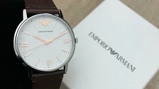 Emporio Armani Brown Leather Men’s Watch AR11173 (Unboxing) @UnboxWatches