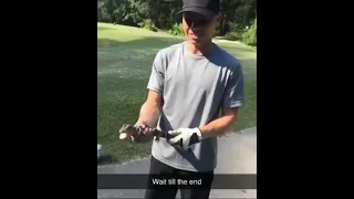 Alligator charges guy on golf corse #shorts #memes #funny