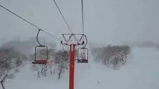 Niseko Hirafu going up a ski lift