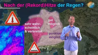 Nach der (Rekord)Hitze der Regen? 40°-Hürde wird wohl überschritten. Dann Umstellung der Wetterlage.