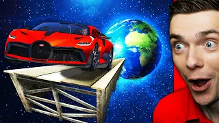 Jumping WORLD'S FASTEST CAR With SPACE RAMP In GTA 5 (Mods)