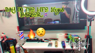 DAY IN THE LIFE OF 16 YRD BARBER😧💈🔥!!